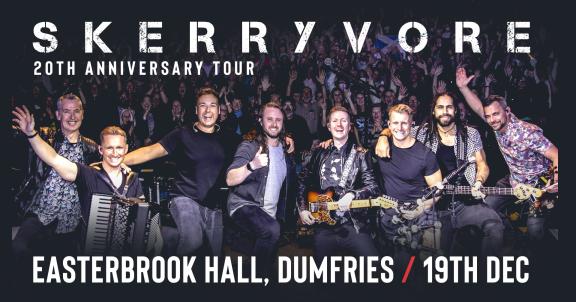 A picture of the band Skerryvore in front of a crowd