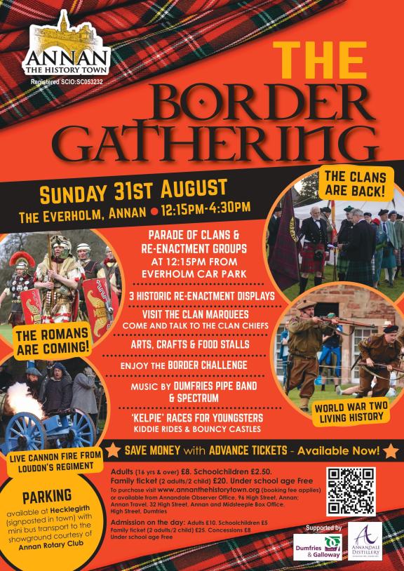 a poster advertising The Border Gathering in Annan