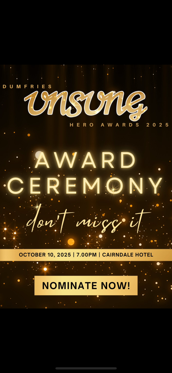 a poster advertising the unsung heros award ceremony