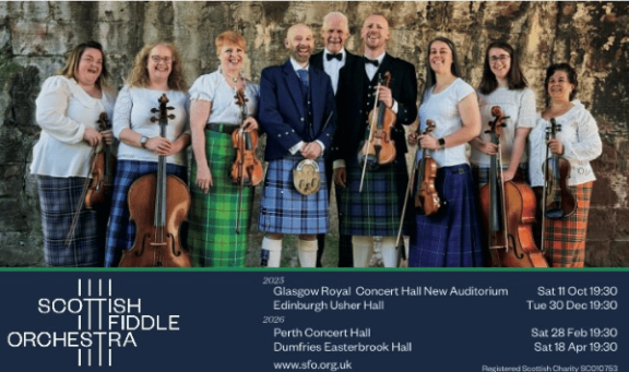 poster for the Scottish Fiddle Orchestra Concert at easterbrook