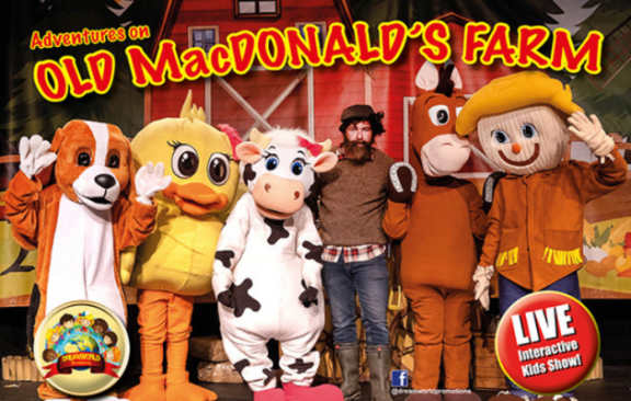 animal mascots on stage