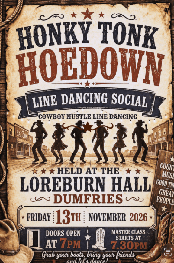 poster for a line dancing social