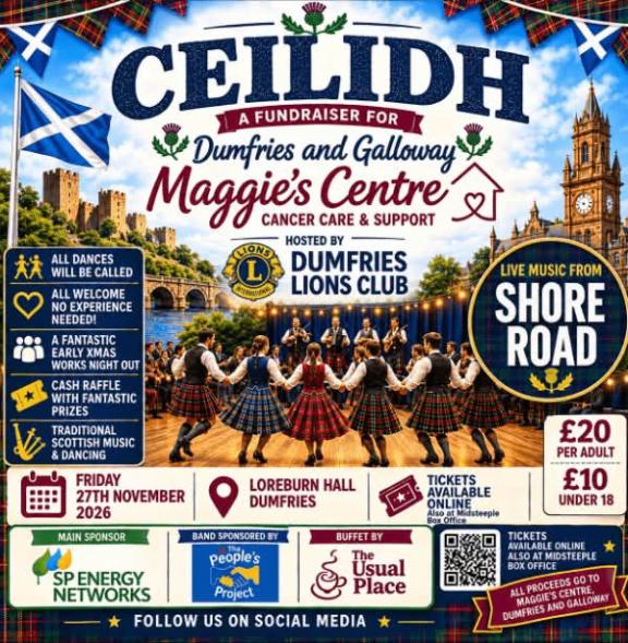 image for Ceilidh for Maggie's Centre Dumfries - Hosted by Dumfries Lions Club 