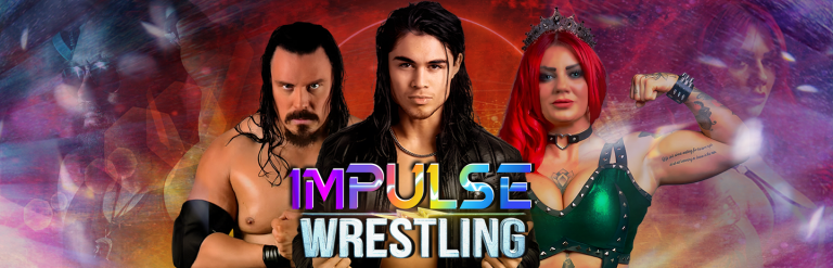a banner image with 3 wrestlers posing