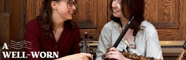 an image of 2 female musicians with their instruments